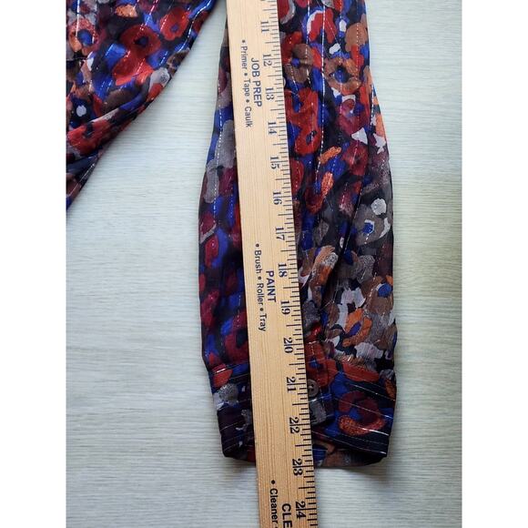 TOP/BLOUSE-CHICO'S-Multi Color-Silver Glimmer Pinstrip-Shirt Style-Chico's 1/SM - Picture 13 of 16